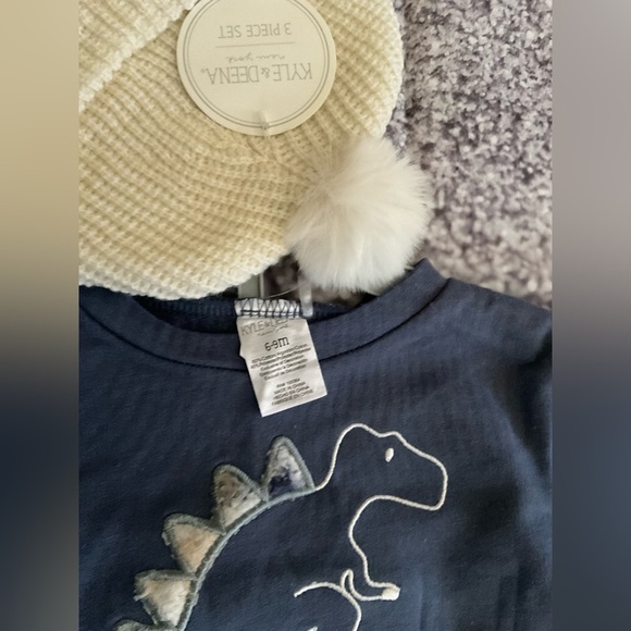 Baby BoyKyle & Deena 3pc. Dino Top & Fur Joggers Set - Picture 3 of 7